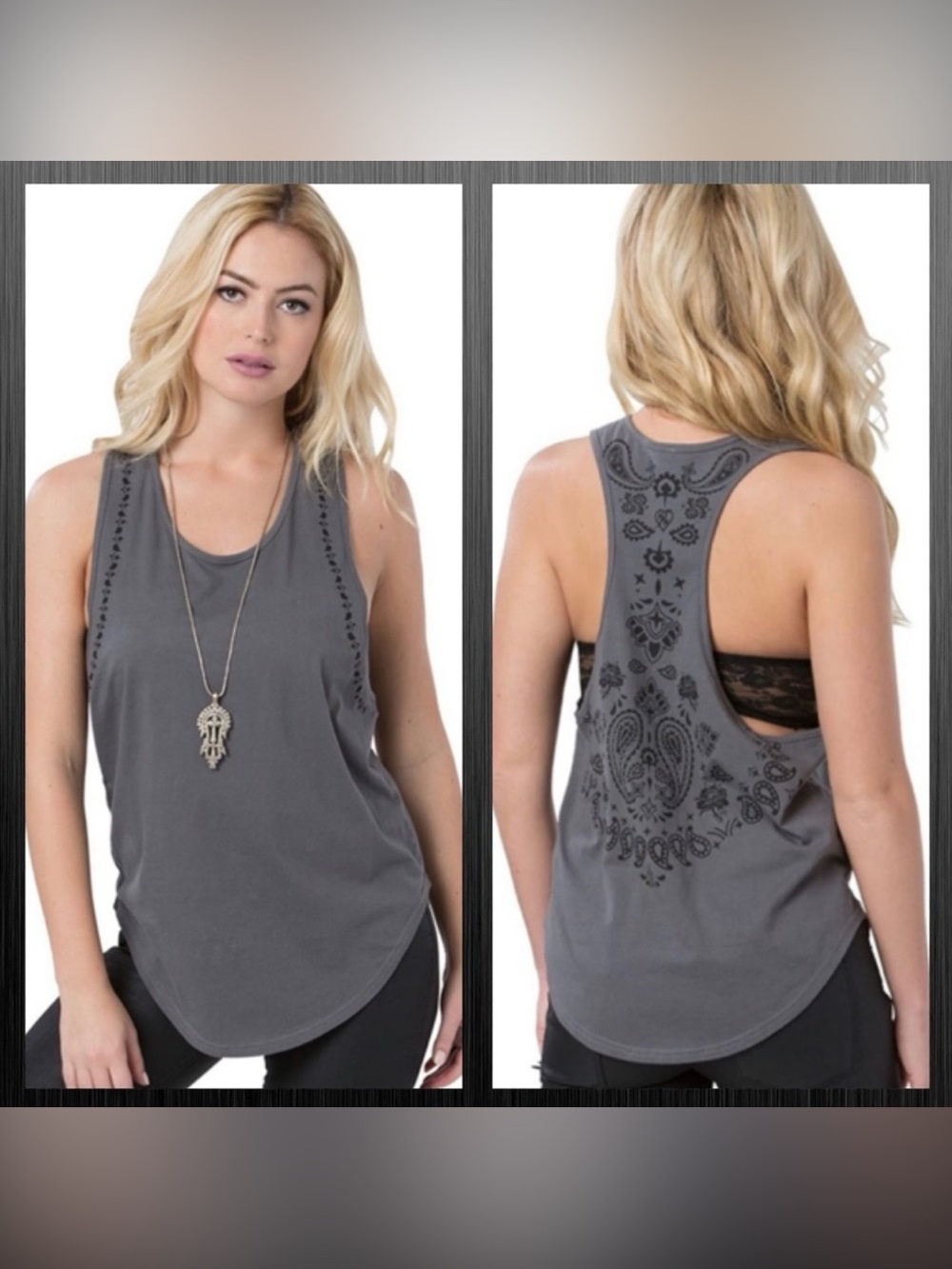 Metal Mulisha Gray/Black Capulet Tank Top (S)